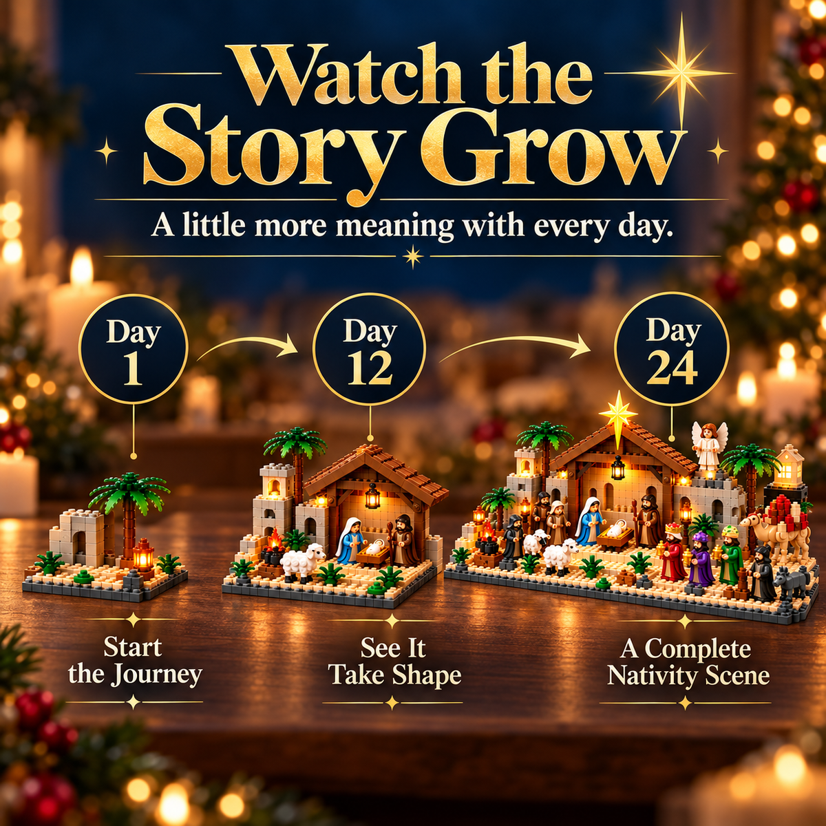✝️🧱 24-Day Buildable Nativity Advent Calendar – Build the Christmas Story
