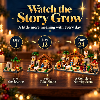 ✝️🧱 24-Day Buildable Nativity Advent Calendar – Build the Christmas Story