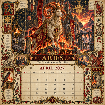 🔮✨ 2027 Celestial Grimoire Calendar | 12 Signs, 12 Forbidden Chapters