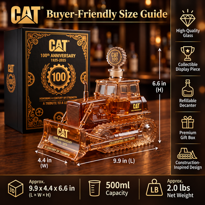 🚜 The Century of CAT | Bulldozer Whiskey Decanter Collectible