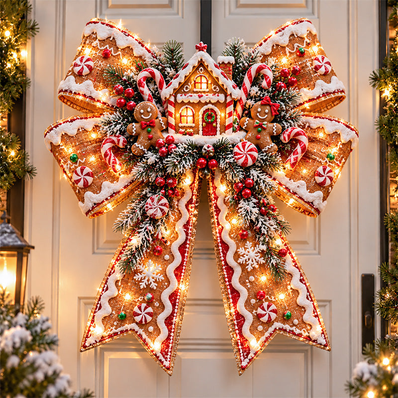🎀✨ Bow of Christmas Light | Glowing Holiday Door Decor