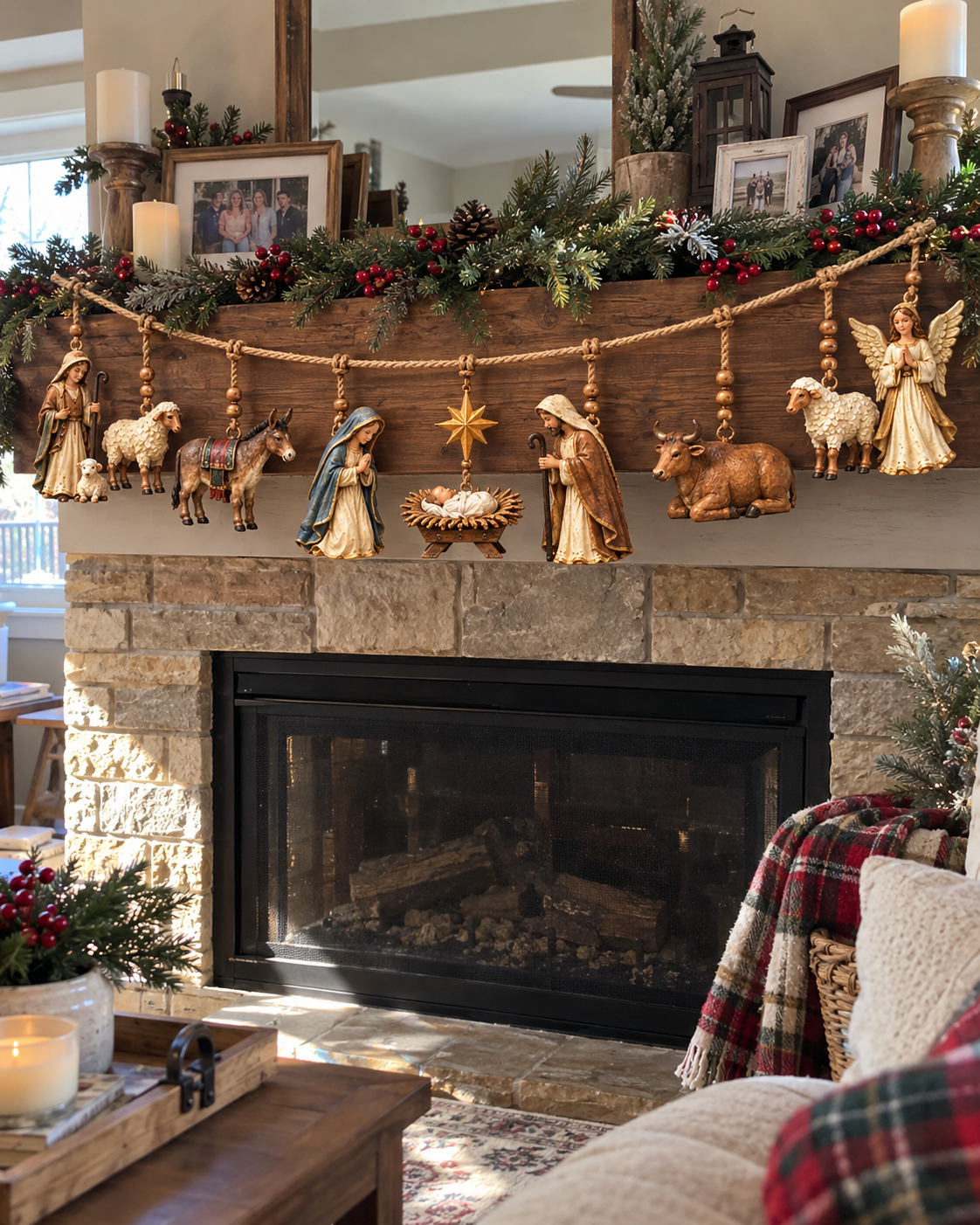 ✝️🎄 3D Nativity Story Garland – Meaningful Christmas Family Decor