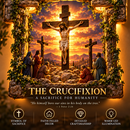 ✝️ He Is Risen – 3-Scene Jesus Resurrection LED Wall Cross Lamp