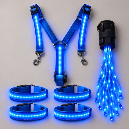 🌙🐎 LumaRein™ Full Glow Horse Riding Kit – LED Night Riding Safety & Visibility Set