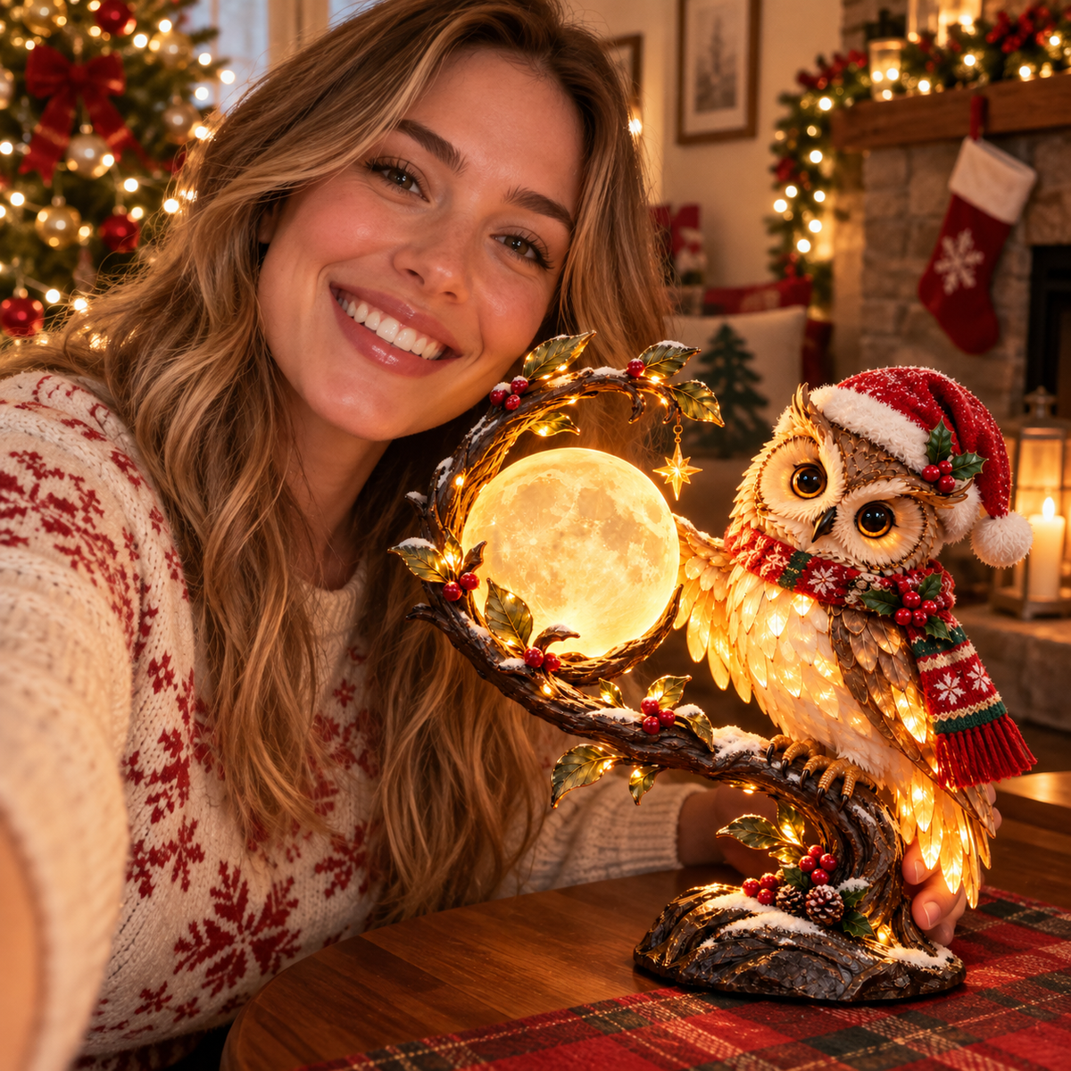 🎄✨ Moonkeeper Owl™ | Lighted Christmas Owl Decor