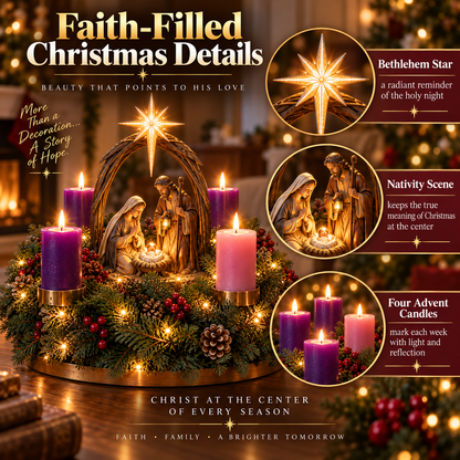 ✝️ Light the Way to Christmas | 4-Week Nativity Advent Wreath 🕯️