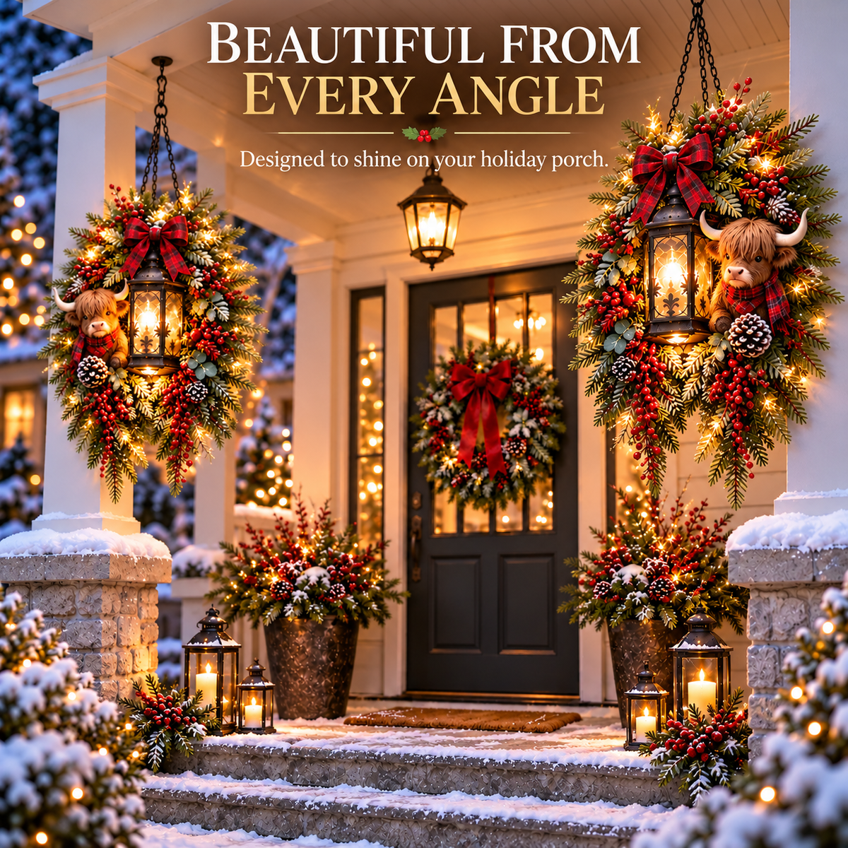 🎄 Light Up the Welcome | Pre-Lit Christmas Porch Lanterns