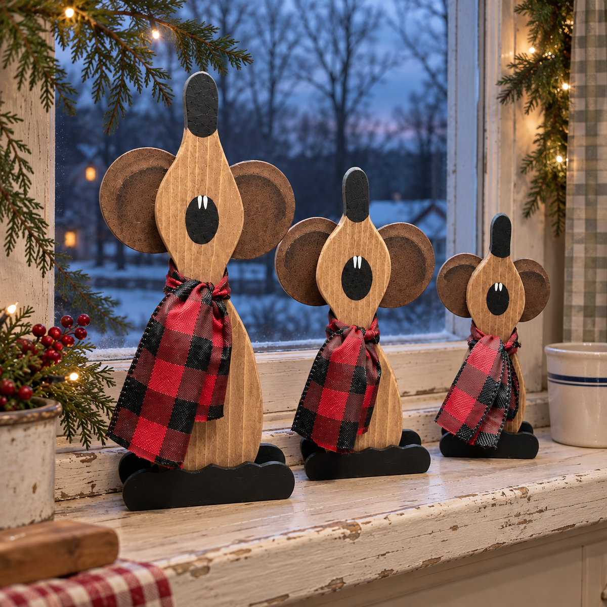 🎄 Christmas Eve Mouse Choir™ – Cozy Caroling Mice Christmas Figurine Set