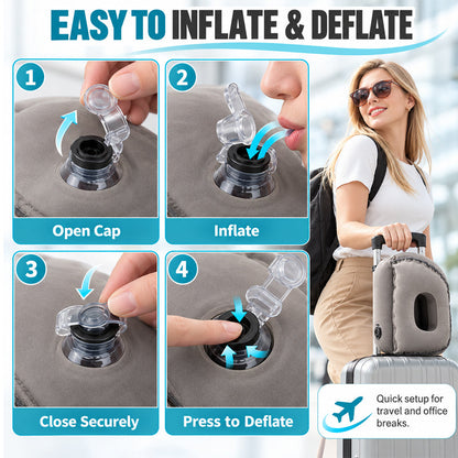 ✈️ Sleep Better in the Air | Portable Inflatable Travel Pillow