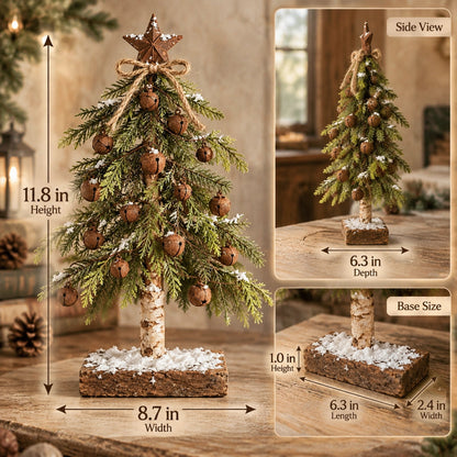 Snow-Kissed Bell & Star Christmas Tree