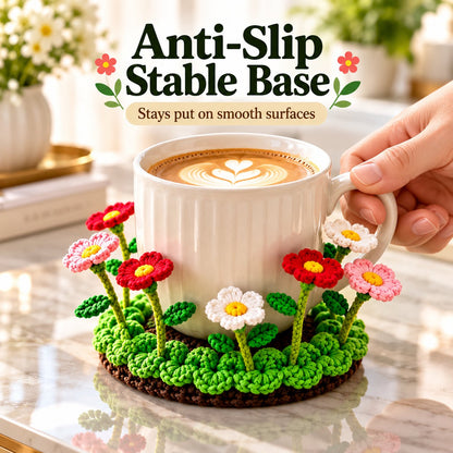 🌸☕ Blooming Mug Garden™ | Handmade 3D Crochet Flower Coaster