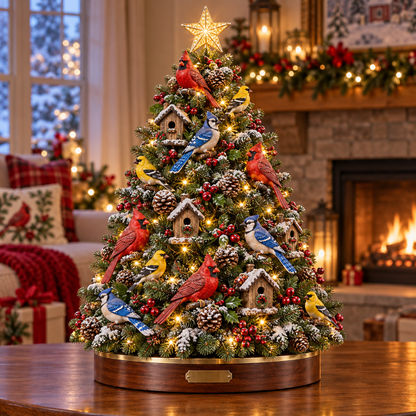 🌻 A Gardener’s Christmas – Lighted Garden Tree with Miniature Greenhouse