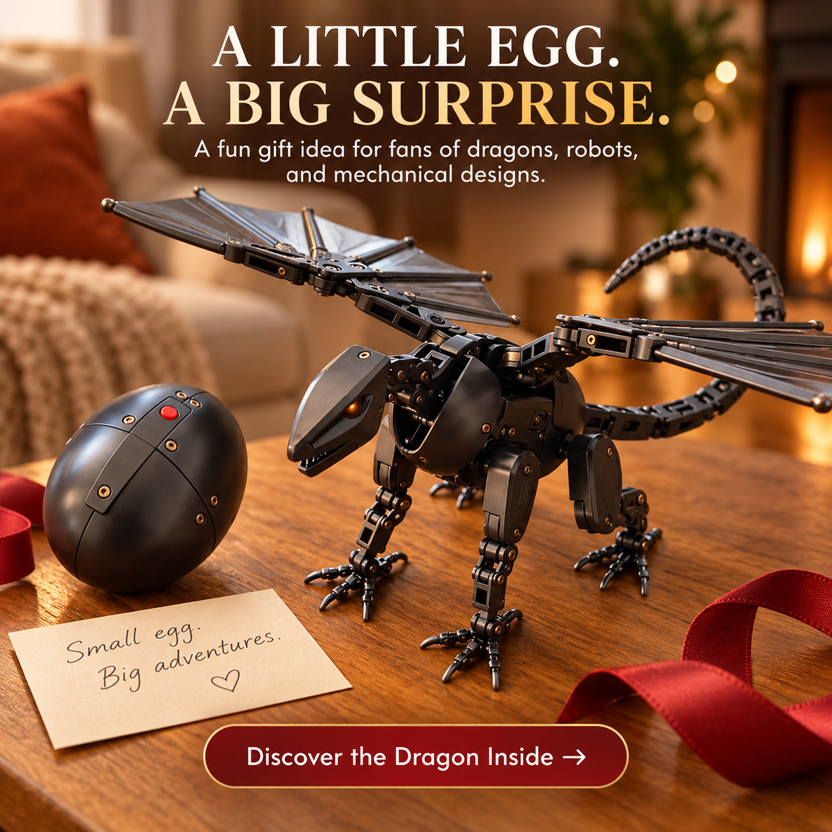 🔥Last Day 50%OFF🥚🐉 DragonMorph – Mechanical Egg-to-Dragon Transformer