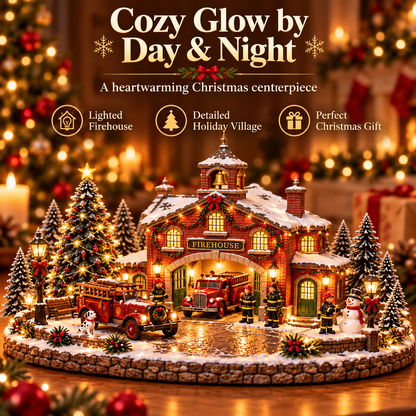 🚒❤️ A Christmas at the Station-Lighted Vintage Village Display