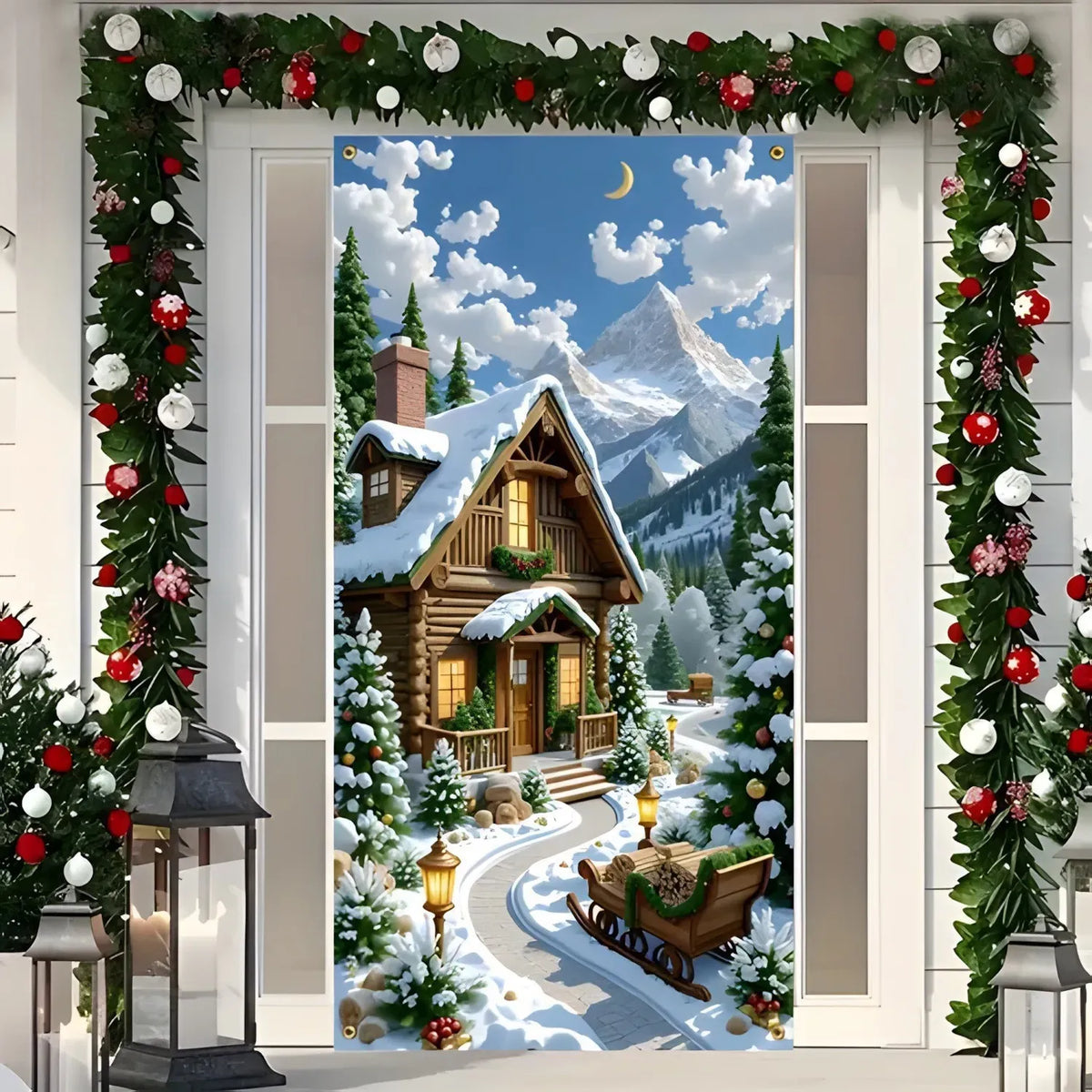 ✨⏳Only $12.99 Last Day Promotion🎄Christmas Santa Door Cover - Front Door Banner Decoration for Winter Holiday Supply✨