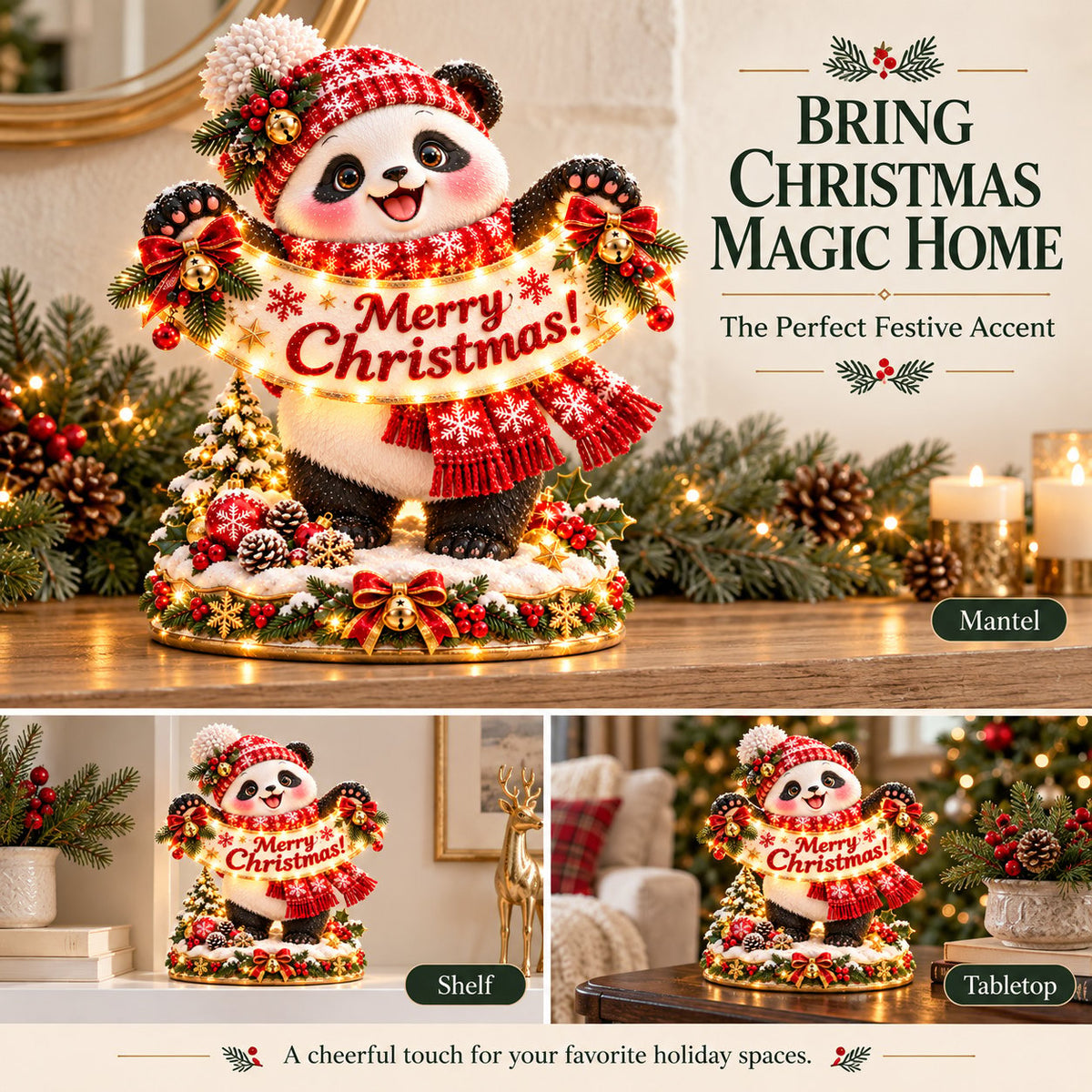 🐼🎄 Christmas Panda Welcome Light