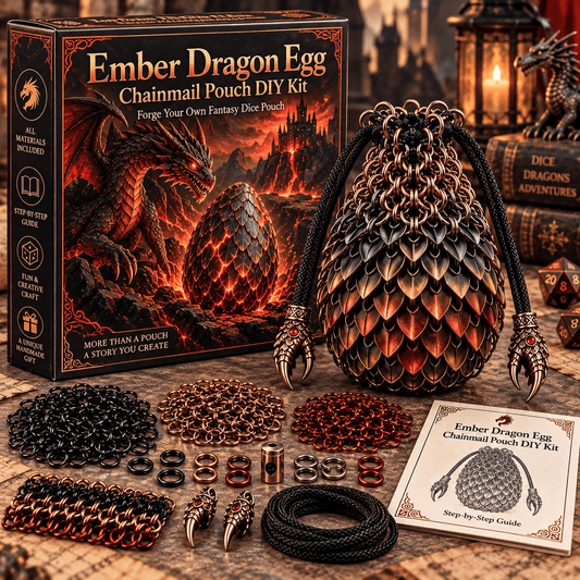 🔥Last Day 49% OFF 🐉 Fantasy Dragon Egg DIY Kit - Build a Chainmail Dice Bag