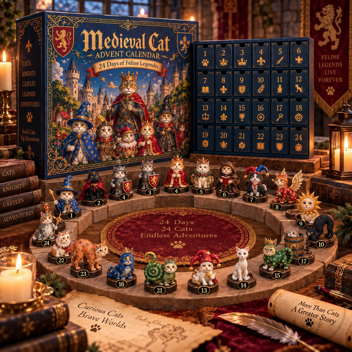 ⚔️🐱 Medieval Cat Kingdom – 24-Day Christmas Advent Calendar