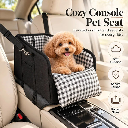 🐾🚙 PawNest Ride™ | Small Dog Center Console Car Seat