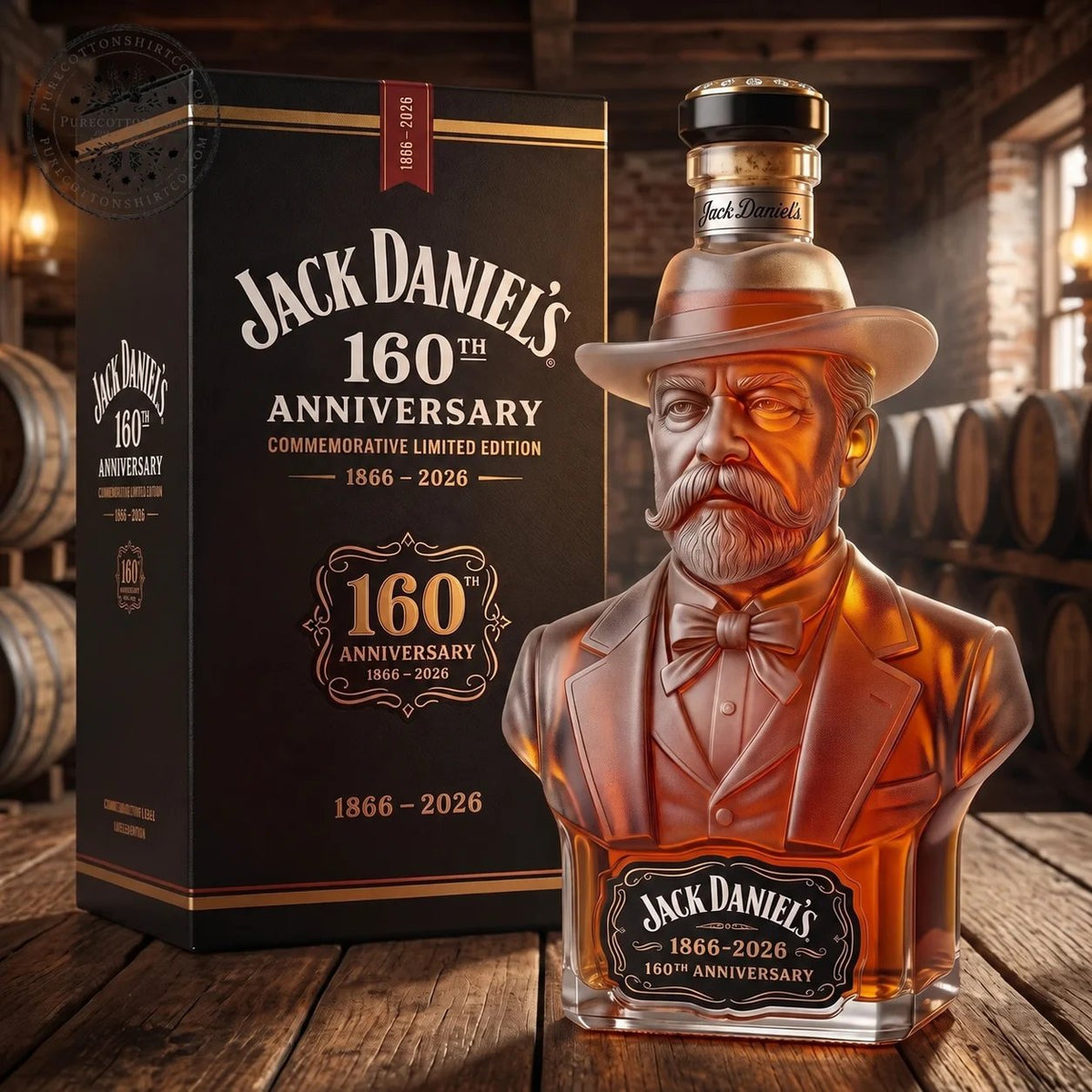 160th anniversary inspired bust glass decanter