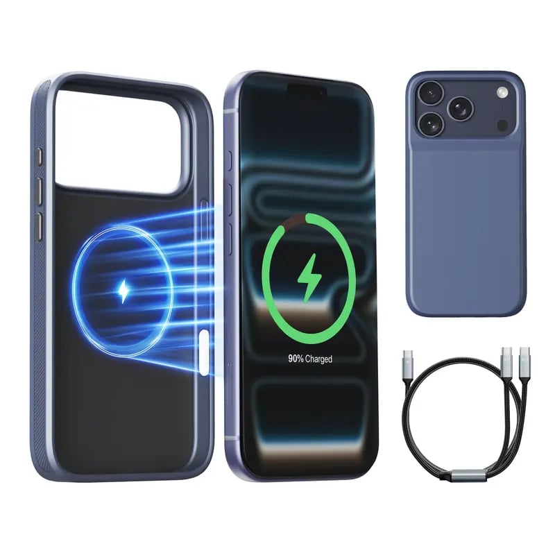 🔋 PinkBird Power Case for iPhone – Slim Protective Battery Case with Dual Charging & Type-C Fast Charge