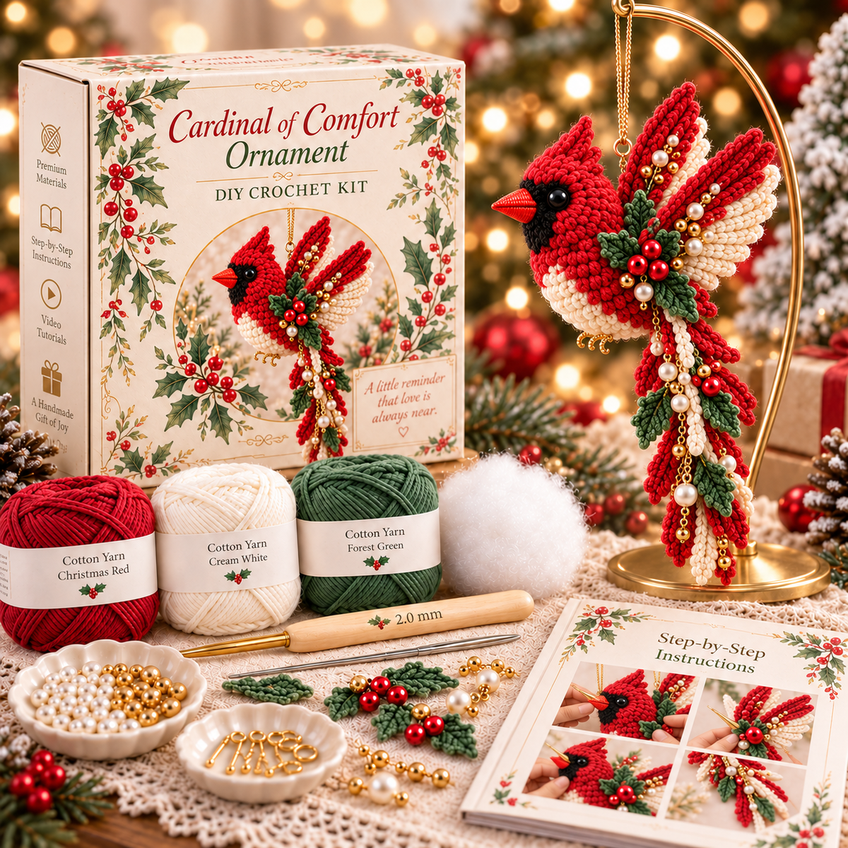 ⏰Limited Stock 50% OFF -  🧶 DIY Crochet Bird Ornament Kit Collection | Comfort, Hope & Grace