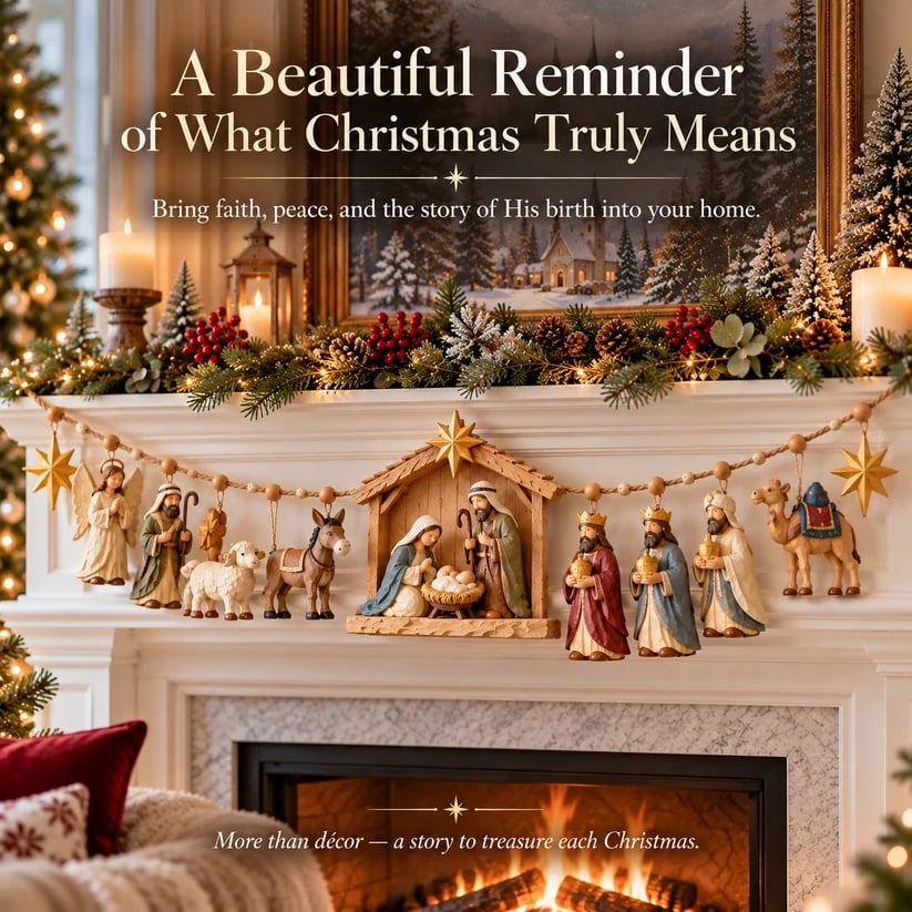 ✝️⭐ Hope Was Born in Bethlehem™ | Christmas Nativity Garland