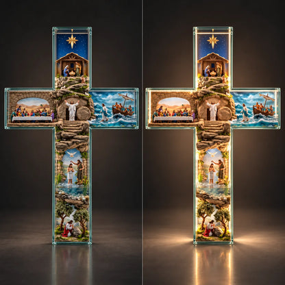 ✝️✨ Illuminated Story of Jesus Cross – Six Sacred Scenes of His Journey