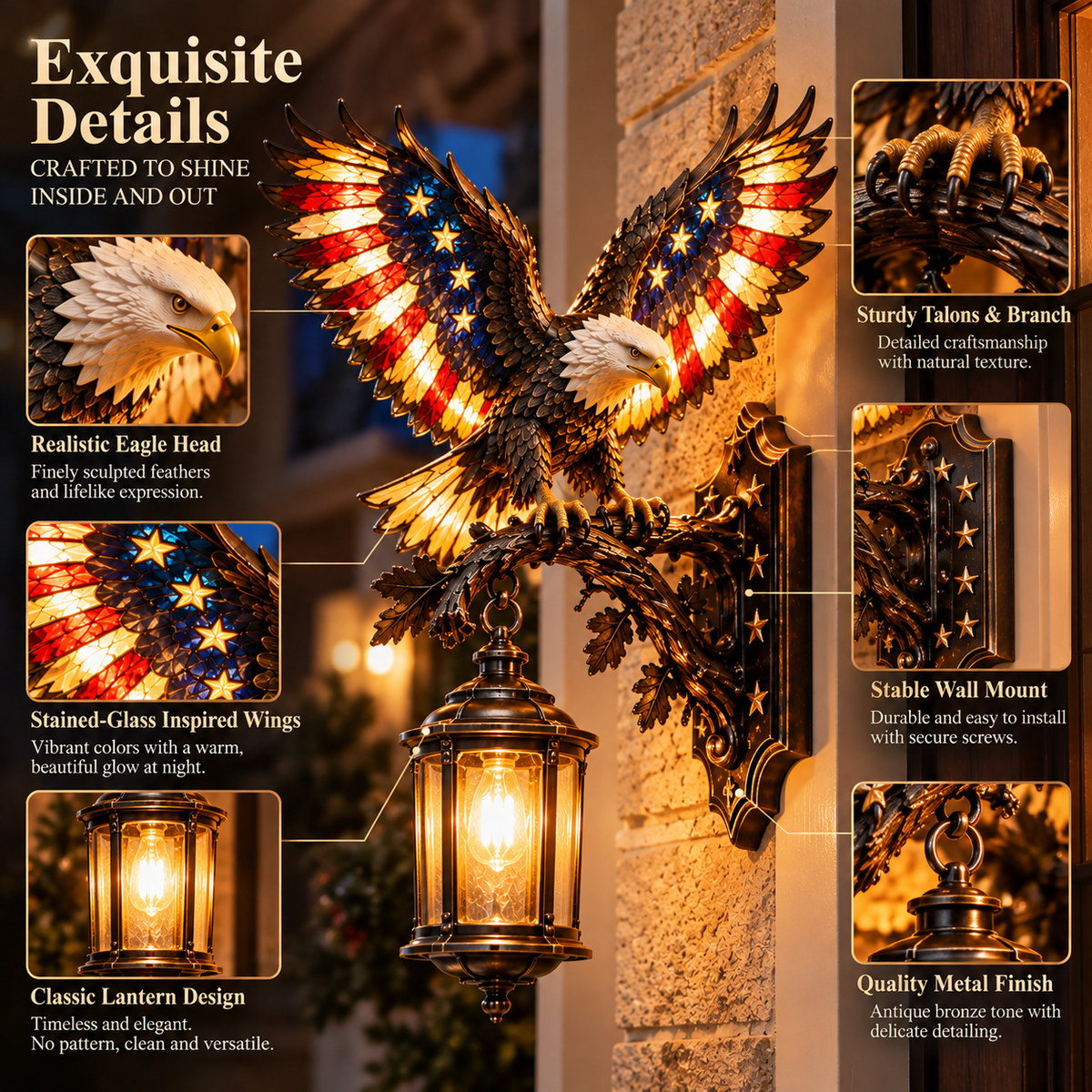 🦅🇺🇸 Liberty Wings™ | Patriotic Eagle Wall Light