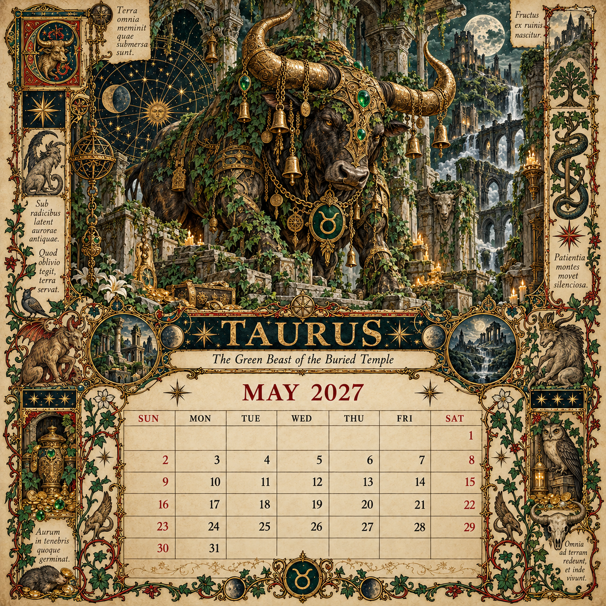 🔮✨ 2027 Celestial Grimoire Calendar | 12 Signs, 12 Forbidden Chapters