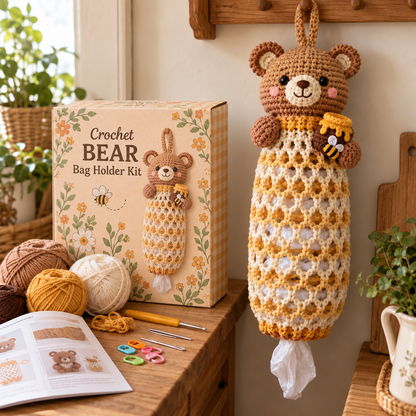 🔥 LAST DAY 49% OFF | 🧶🐾 Cottage Critter Keepers™ | Crochet Animal Bag Holder DIY Kit – 11 Designs
