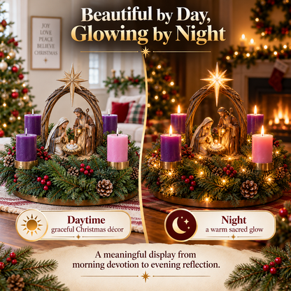 🌟🙏 Bethlehem Nativity Advent Wreath – A Sacred 4-Week Christmas Tradition🕯️