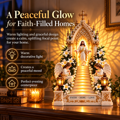🙏 Heavenly Stairway Angel Wing Light – Christian Tabletop Faith Decor