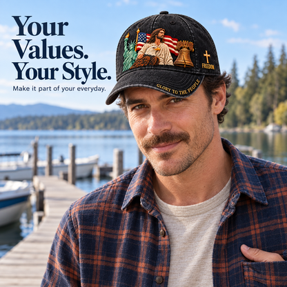 🇺🇸✝️ Faith & Freedom Heritage Cap – Embroidered American Hat