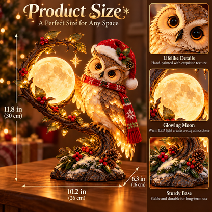 🎄✨ Moonkeeper Owl™ | Lighted Christmas Owl Decor