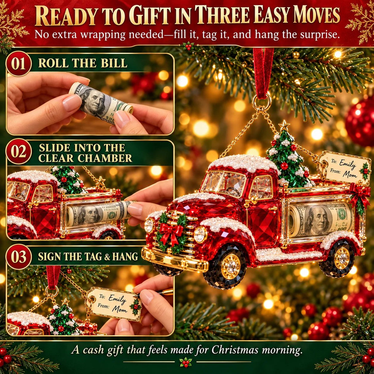 🎄✨ Christmas Money Magic™ | 20 Crystal-Style Cash Holders