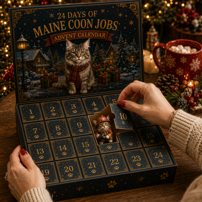 🐱💼 Maine Coon Jobs Advent Calendar – 24 Cats at Work