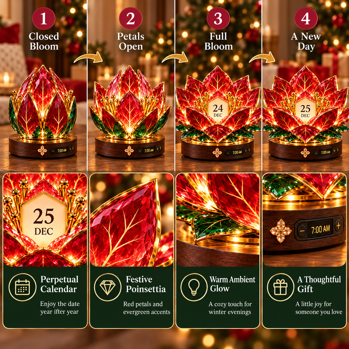 🎄🌸 Christmas in Bloom | Automatic Perpetual Calendar