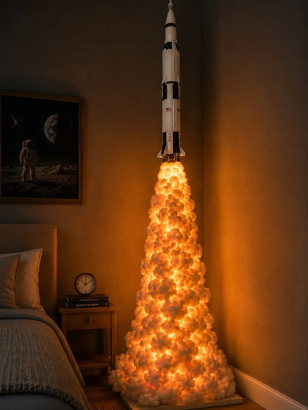 🚀✨ Countdown to Dreamland™ – Rocket Launch Cloud LED Floor Lamp
