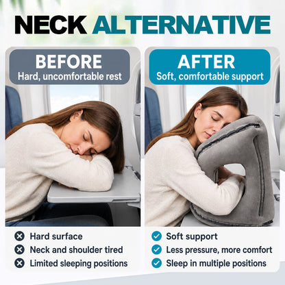 ✈️ Sleep Better in the Air | Portable Inflatable Travel Pillow