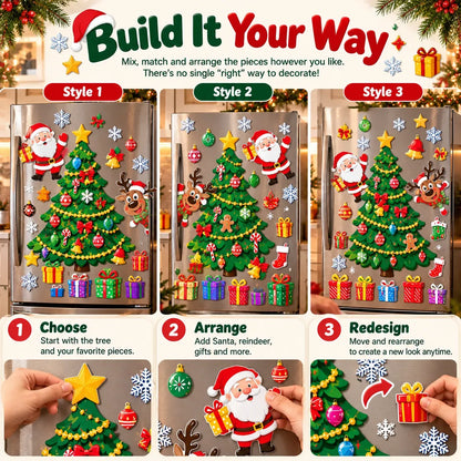 ⏳ Last Day 49% OFF – 🎅 Build Christmas on the Fridge | Reusable Magnetic Tree Set