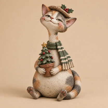 🐱The Christmas Cat Society™ – Whimsical Hand-Painted Holiday Cat Figurine Collection