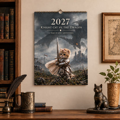 🐱⚔️ 2027 Knight Cats vs. Dragons Calendar