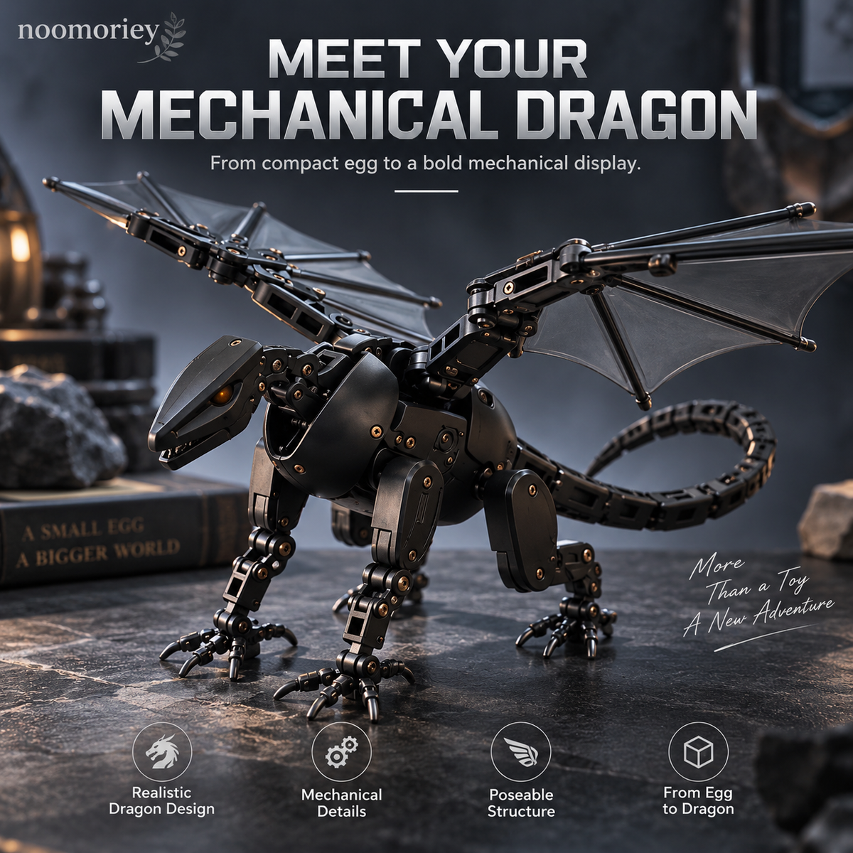 🔥Last Day 50%OFF🥚🐉 DragonMorph – Mechanical Egg-to-Dragon Transformer