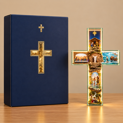 ✝️✨ Illuminated Story of Jesus Cross – Six Sacred Scenes of His Journey