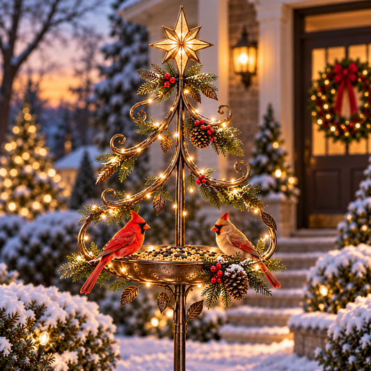 ✨ Last Day 49% OFF | 🎄 Starlit Tree Feeder™ – Lighted Christmas Bird Feeder