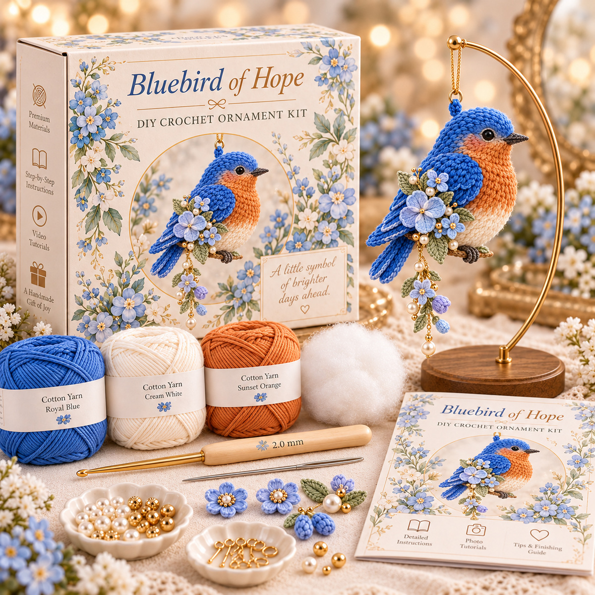 ⏰Limited Stock 50% OFF -  🧶 DIY Crochet Bird Ornament Kit Collection | Comfort, Hope & Grace