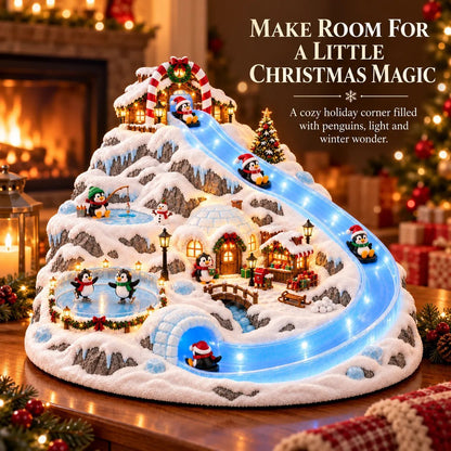 🐧❄️ Village de toboggans de Noël des pingouins – Pingouins animés et féerie hivernale illuminée 🎄✨