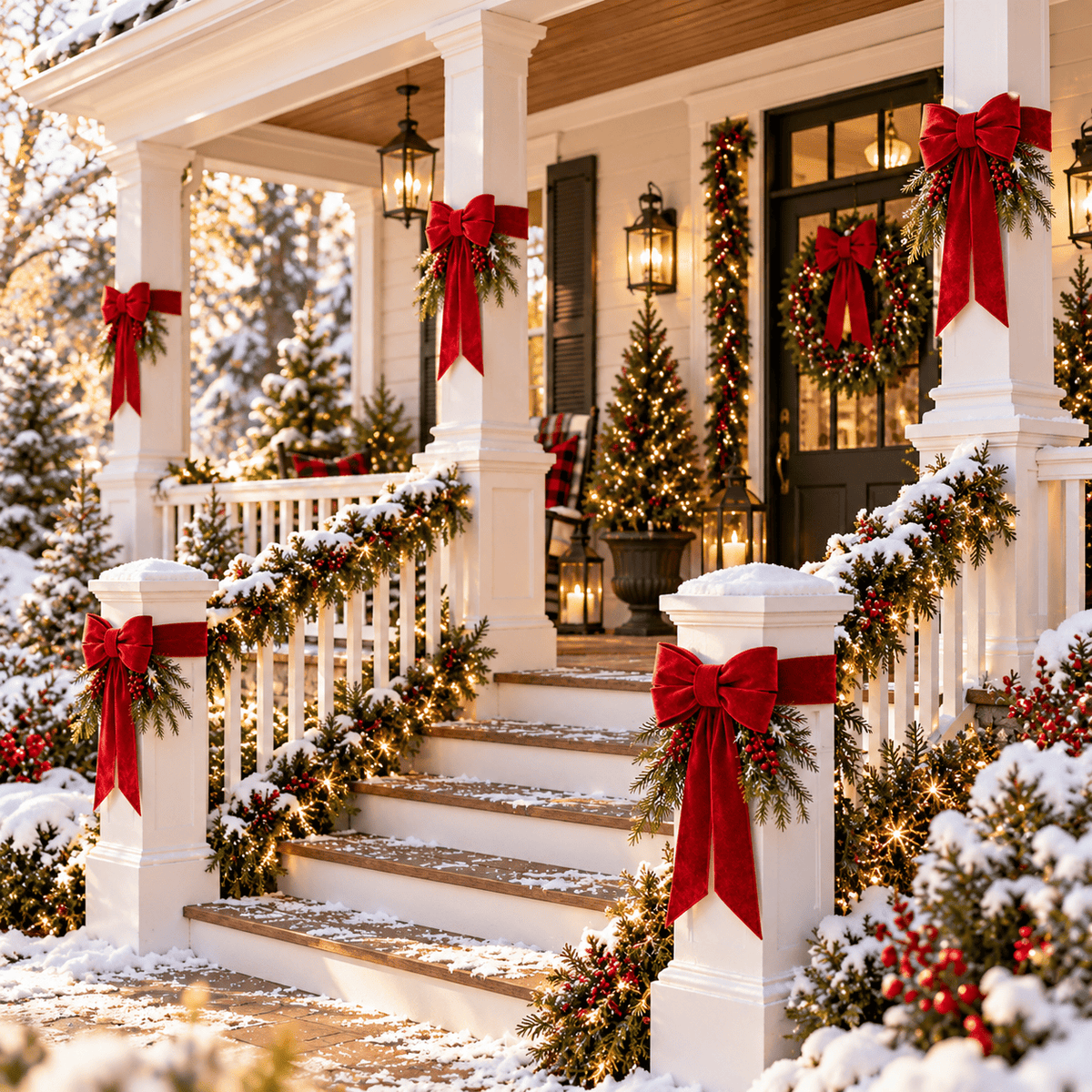 ❤️🏡Christmas Porch Bow Decorations