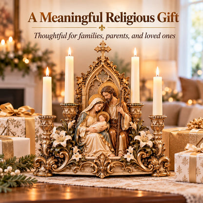 🖤✝️ Sacred Gothic Family™ | Holy Family Four-Candle Holder